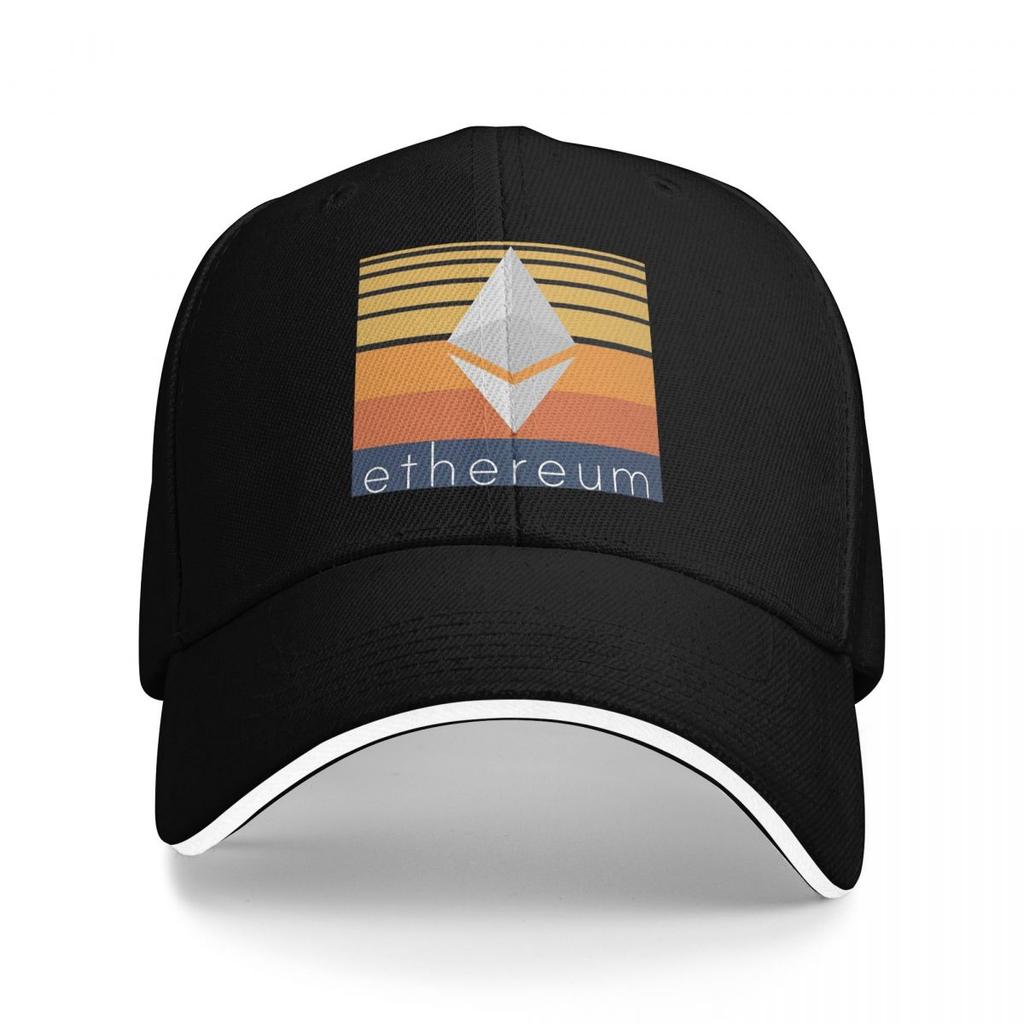 Dark Ethereum Cryptocurrency Sunset Baseball Caps Snapback Baseball Hats Breathable Casual Casquette Outdoor Unisex