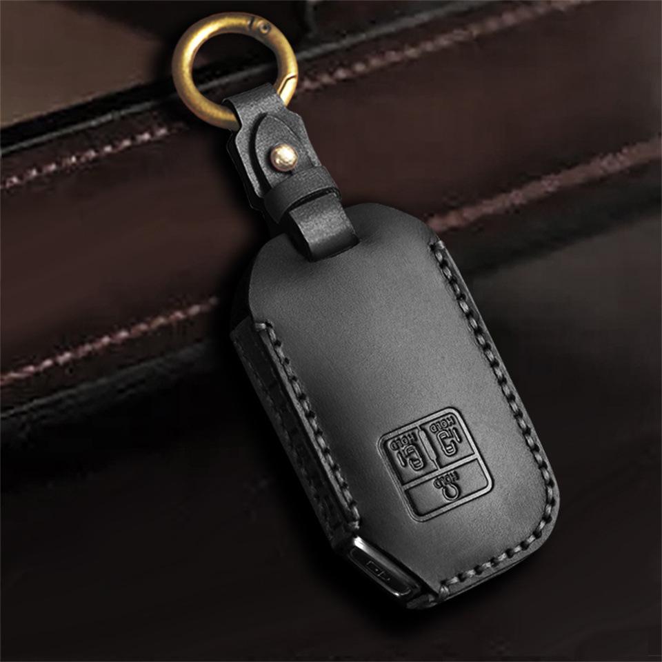 2026 Kia Carnival 4th Gen Genuine Leather Key Cover – Stylish & Protective Remote Bag for Men & Women.