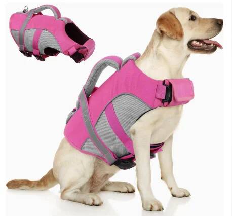Hohe Schwimmfähigkeit Hundeschwimmweste Verstellbare Sicherheits-Schwimmweste Für Kleine Mittlere Große Hunde Schwimmaktivitäten (Pink,XS) rosa