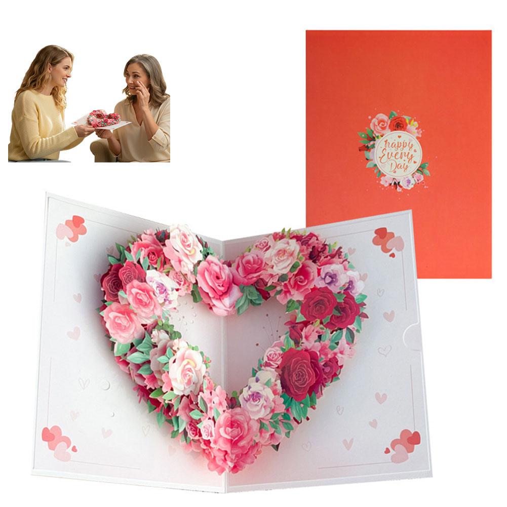 

3D Up Greeting Card Recordable Voice Greeting Cards Handmade Heart Flower Card For Mother s Day Birthday Anniversary Gift