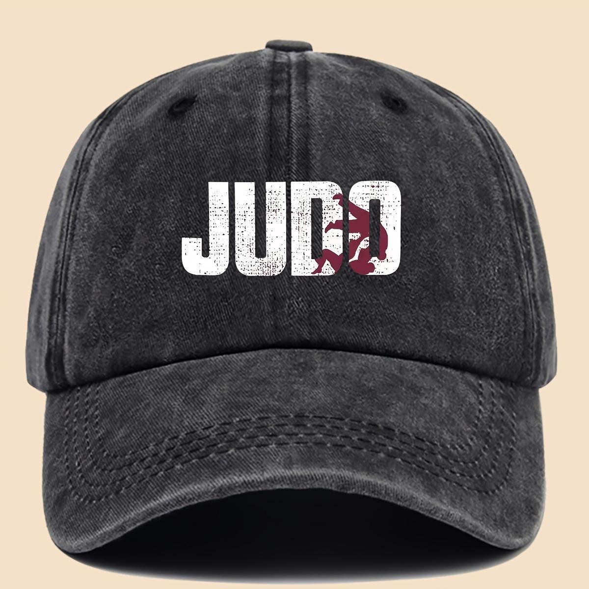 Retro judo sports print baseball cap black papa trucker hat