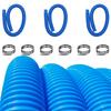 2 Pack Blue PVC Pool Hoses 1.5m Length 31mm Inner Diameter 33mm Outer Diameter for Above Ground Pool Filtration Needs