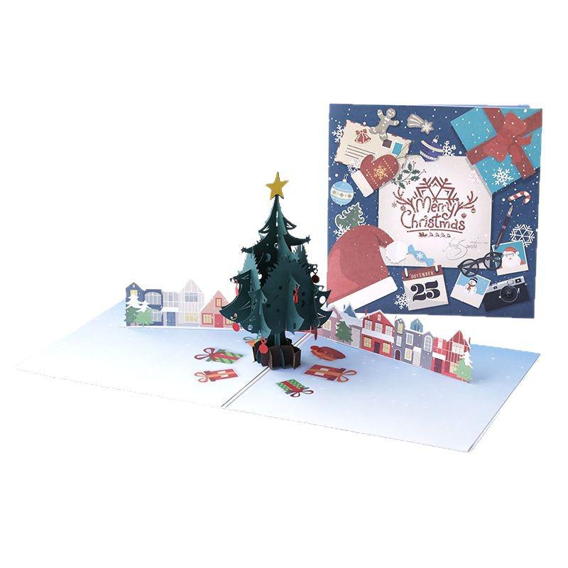 Pop-Up 3D Christmas Tree Card - Creative Holiday Greeting and Gift