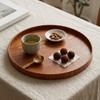 Wood Snack Tray Round Serving Tray Durable Dessert Tray  Tea Serving