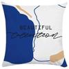 Abstract Face Line Art Cushion Cover Blue White Geometric Peach Skin Throw Pillow Case For Living Room Sofa Home Decor 40X40Cm