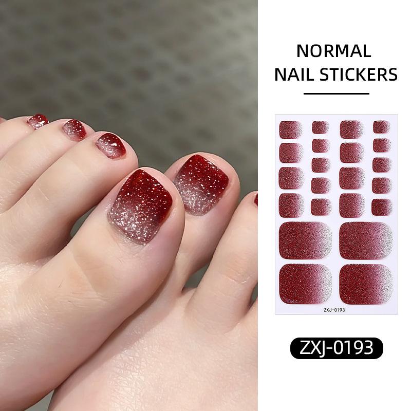 New Summer Glossy Pink Gradient Toenail Stickers, Perfect for Beachy Girls, Trending Nail Art Stickers.