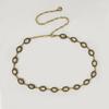 Vintage Metal Hollow Woman Waist Chain With Crystal Buckle For Summer Fashion Accessory