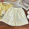 Girls' 2-Piece Cotton Set - Flower Patterned Camisole Top + Casual Shorts - Affordable Price Casual Outfit -S-XXL