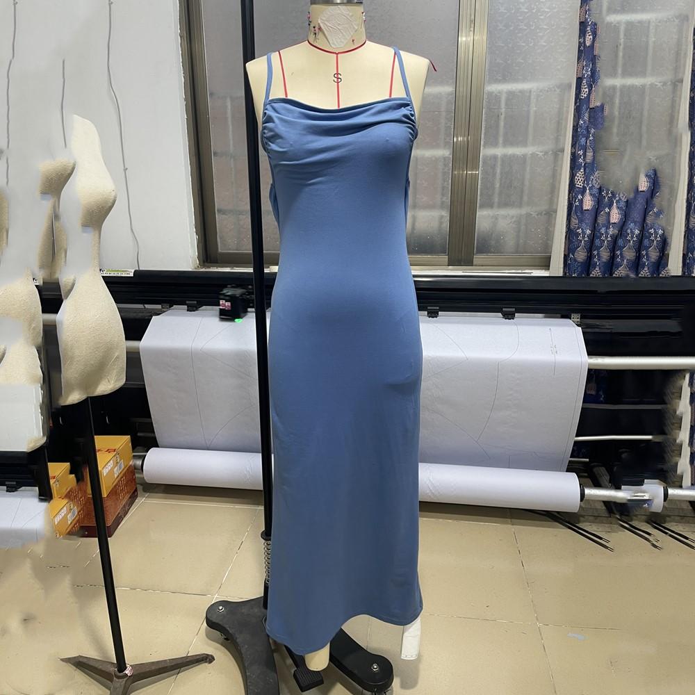 Šaty bez rukávů na ramínka plus size vintage novinka pro ženy ležérní dlouhé letní šaty