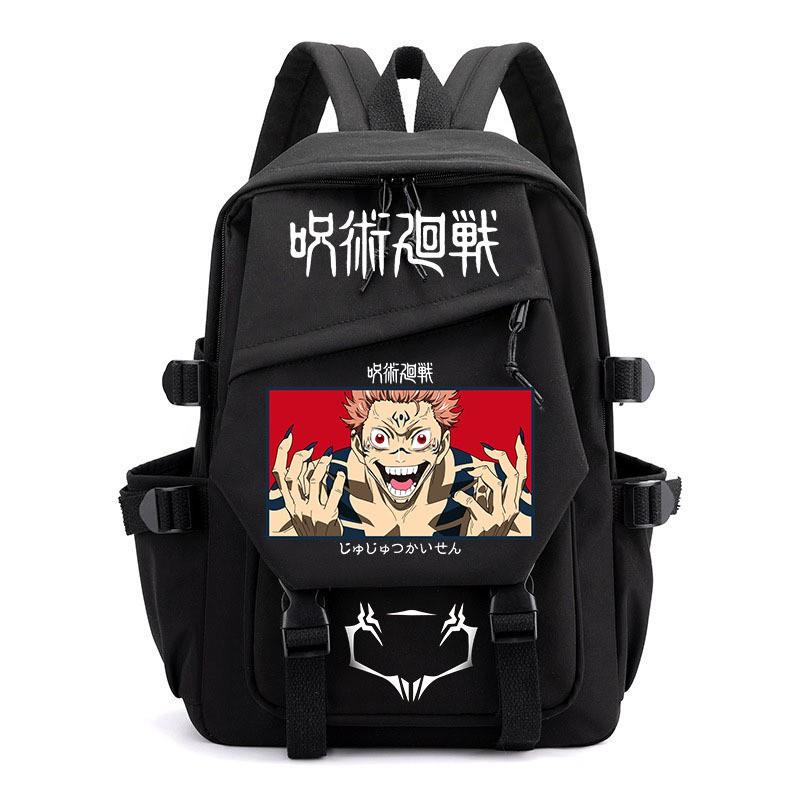 Anime Jujutsu Kaisen Iskolatáska Gyerekeknek Tinédzsereknek Diákoknak Nylon Kétvállú Táska USB Porttal Párnázott Pántokkal