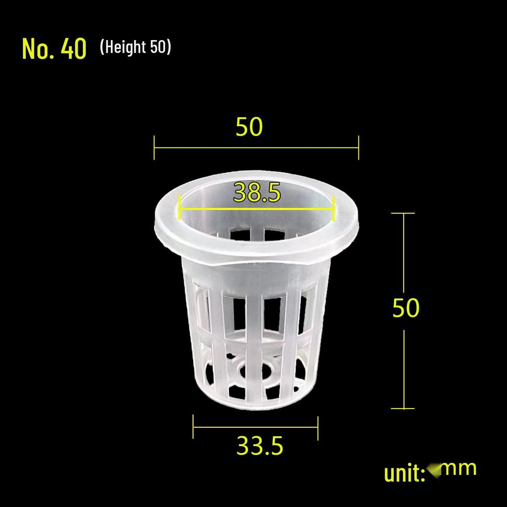 40 Series Deep Hydroponic Planting Basket for Vegetables and Flowers - Enhanced Root Support for Soilless Cultivation.