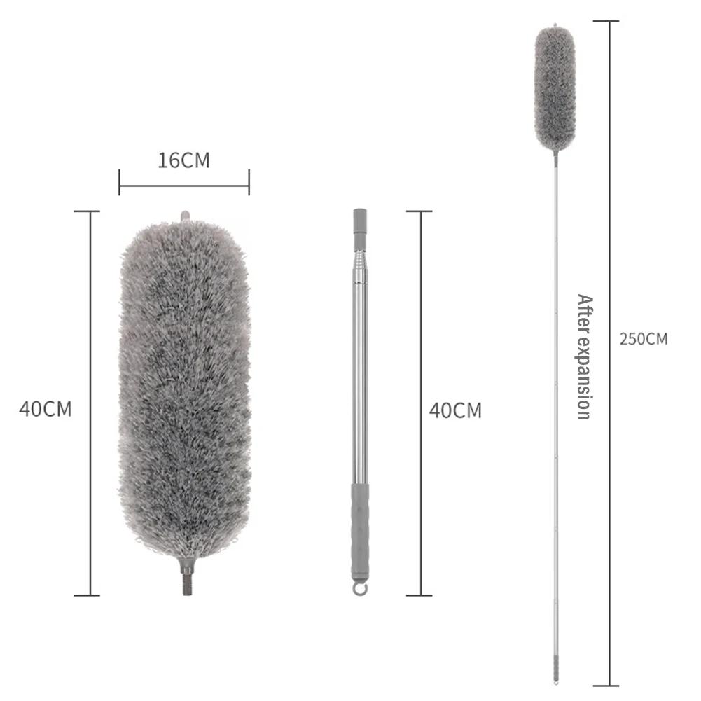 Telescopic Cleaning Duster Brush Extended Long Crevice Spider Web Microfiber Brushes Bendable Household Dust Clean Remover