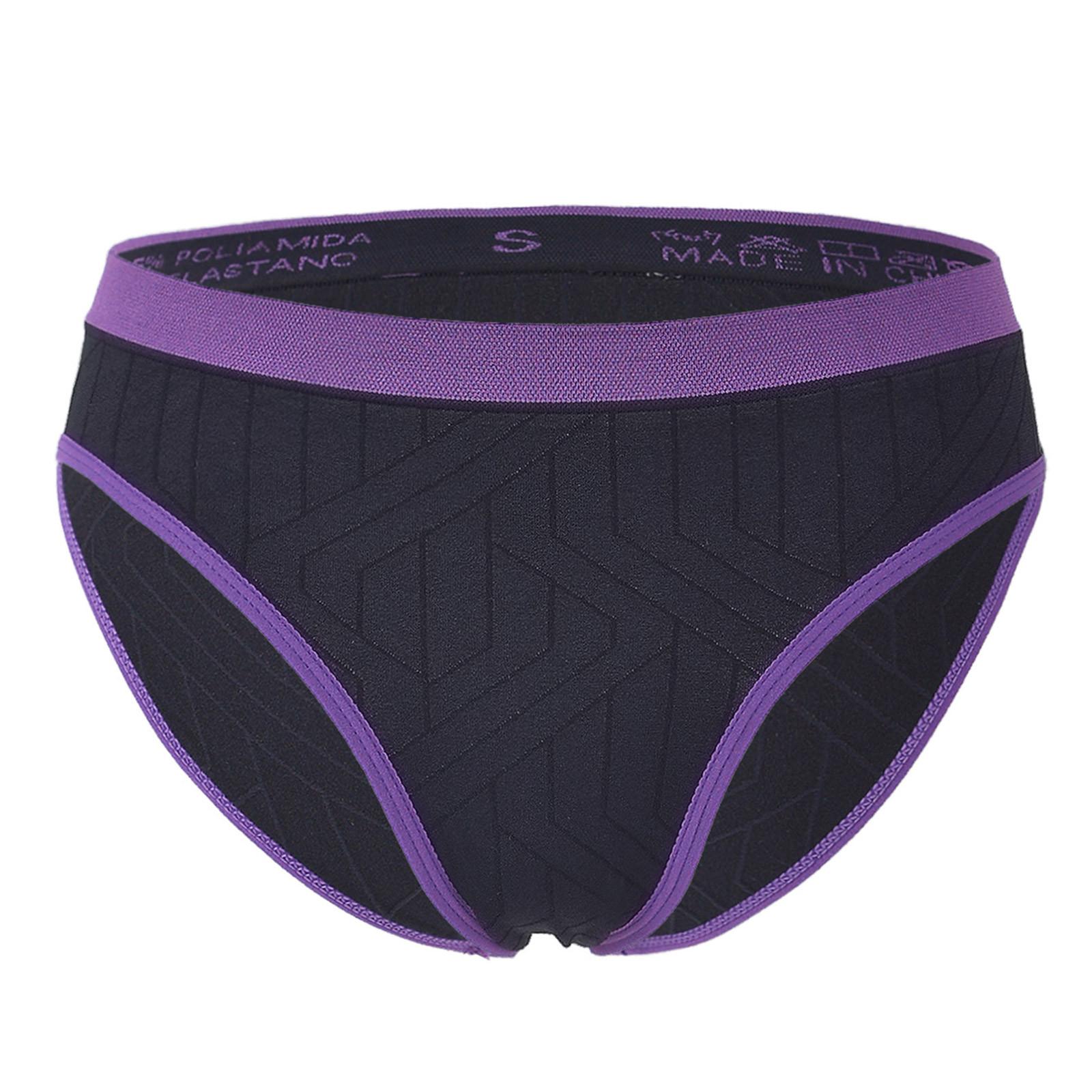 

Женские контрастные брюки с заниженной талией и бесшовным нижним бельем, утягивающим бедра XL фиолетовый