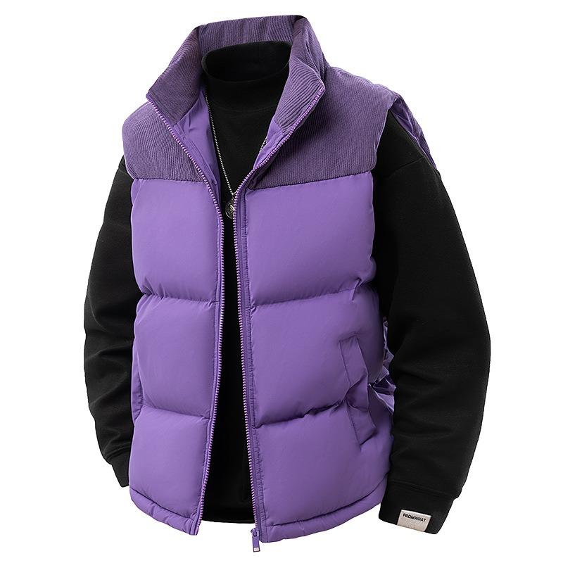 Stand-up Collar Cotton-padded Vest Men's New Winter Vest Versatile Warm Boys Vest Cotton Jacket