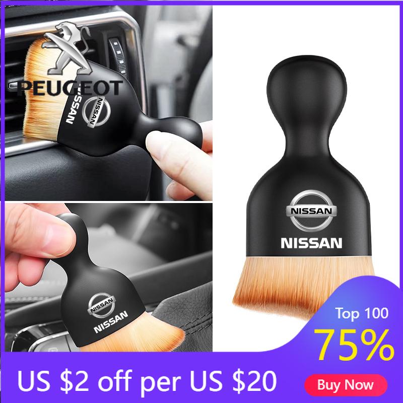 

2026 Hot Car Sticker 1Pcs Car Emblem Cleaning Soft Brush Dust Remover Tool For Nissan Peugeot Citroen LEXUS Dacia Tesla Cadillac Acura чорний