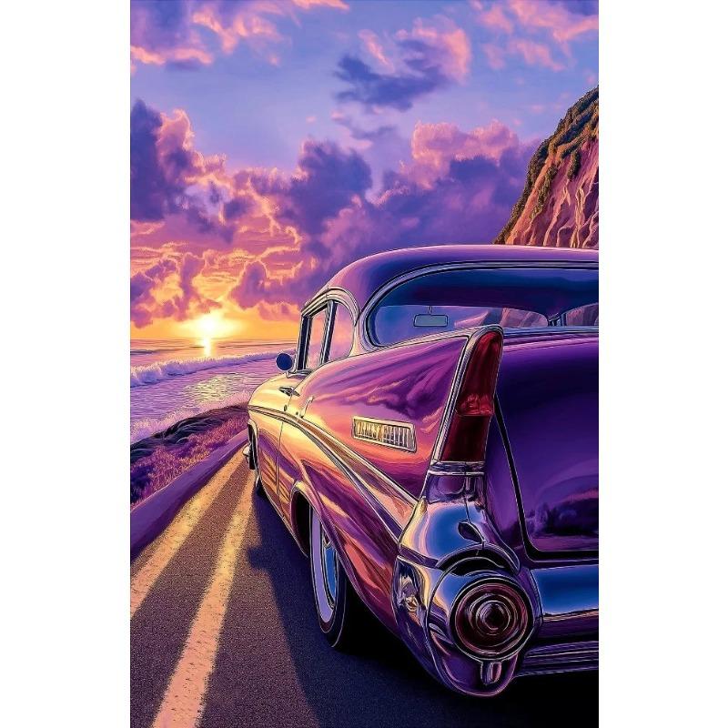 Classic Cool Supersport Car Sunset Colorful Posters and Prints Canvas Printing Wall Art Picture for Living Room Home Decora Gift