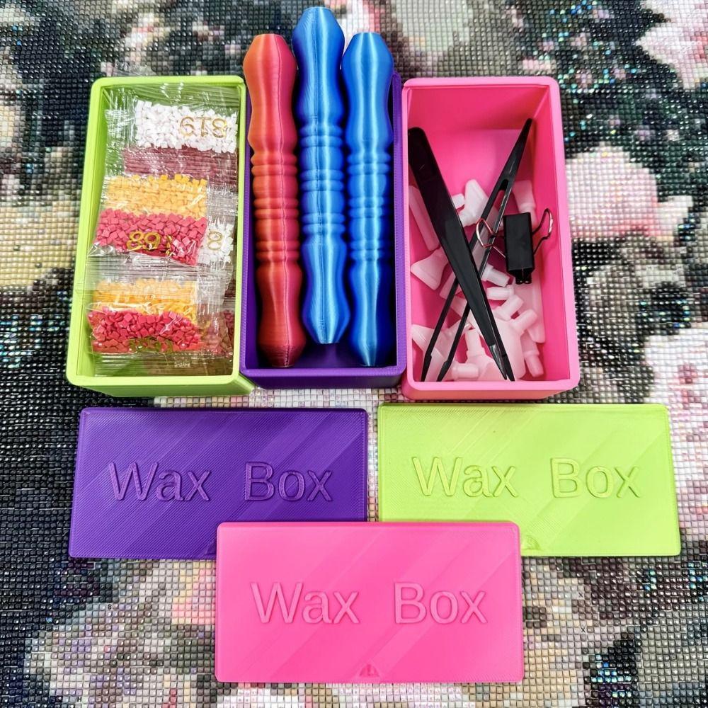 DIY Craft 3D Diamond Painting Wax Box Embroidery Colorful Diamond Painting Pen Containers Plastic with Lid Pencil Case