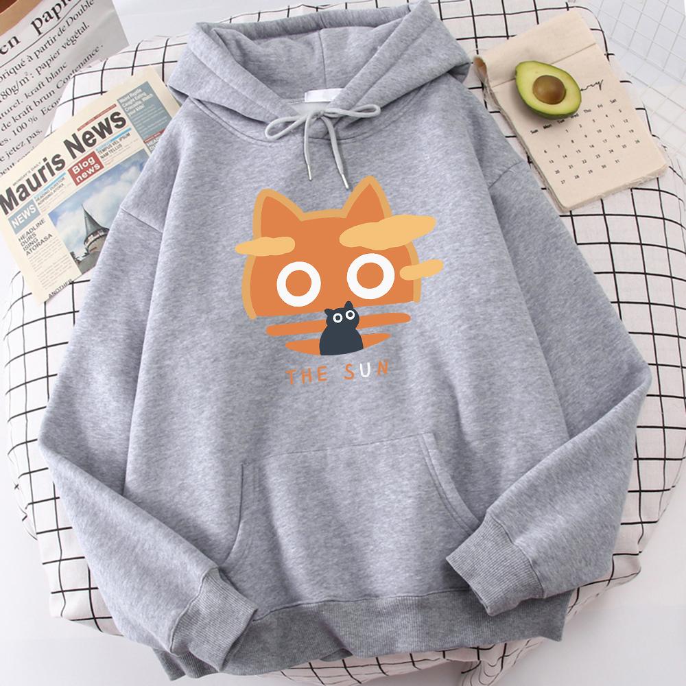 The Cartoon Cat With A Big Face Male Streetwear Comfort Popular Sweatshirt High-Quality Outdoor Hoodies Youth Woolen Sweater
