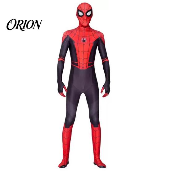 Unisex Superhero Fancy Dress Costume for Kids Adults, Classic Red Blue Zentai Jumpsuit, Halloween Party Suit High Stretch Bodysuit with Mask, Cosplay