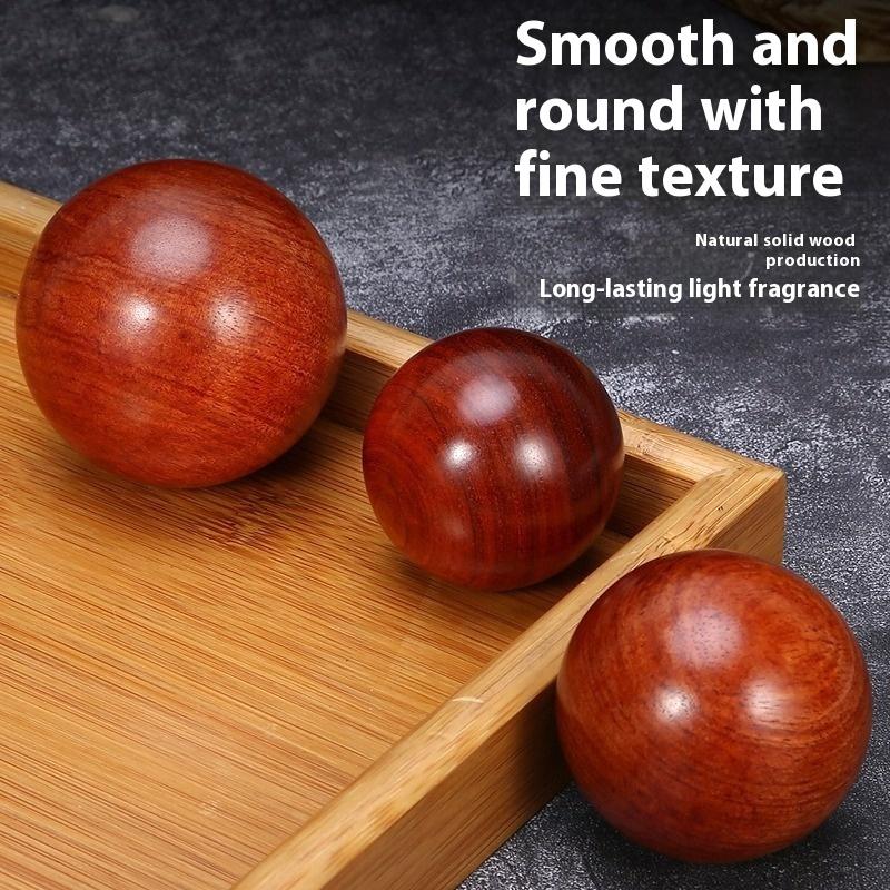 2Pcs Rosewood Baoding Balls New Chinese Hand Exercise Massage Stress Balls Antique Wooden Health Therapy for Rehabilitation Desk