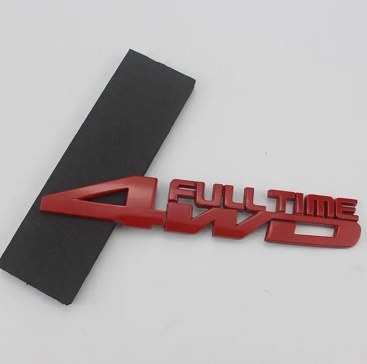 3D Metal 4WD FULL TIME Side Fender Emblem Rear Trunk Boot Badge Sticker Decals For Jeep Honda Ford Toyota Land Cruiser AMS1