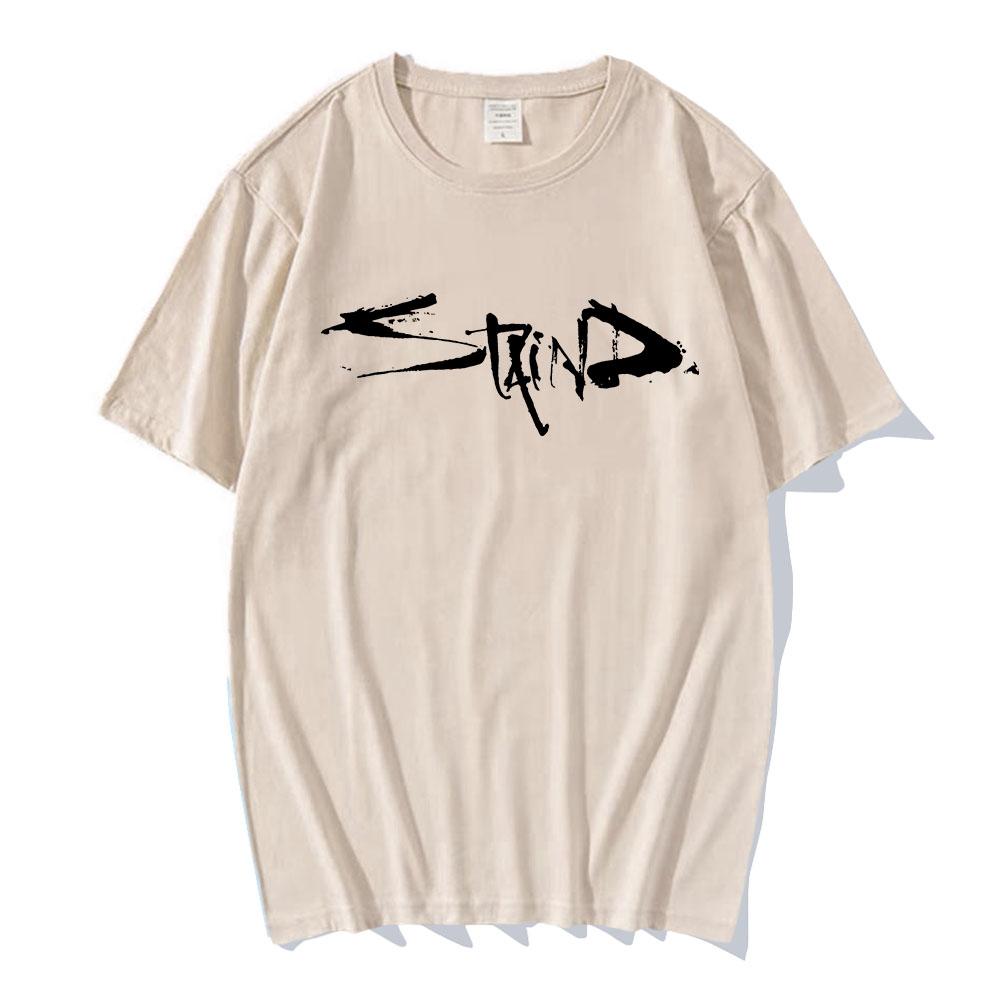 STAIND Logo Graphic Printing Tshirts Short Sleeve Cotton Male T-shirt Unisex Streetwear Heavy Mental Fashion Mens Tees O-neck