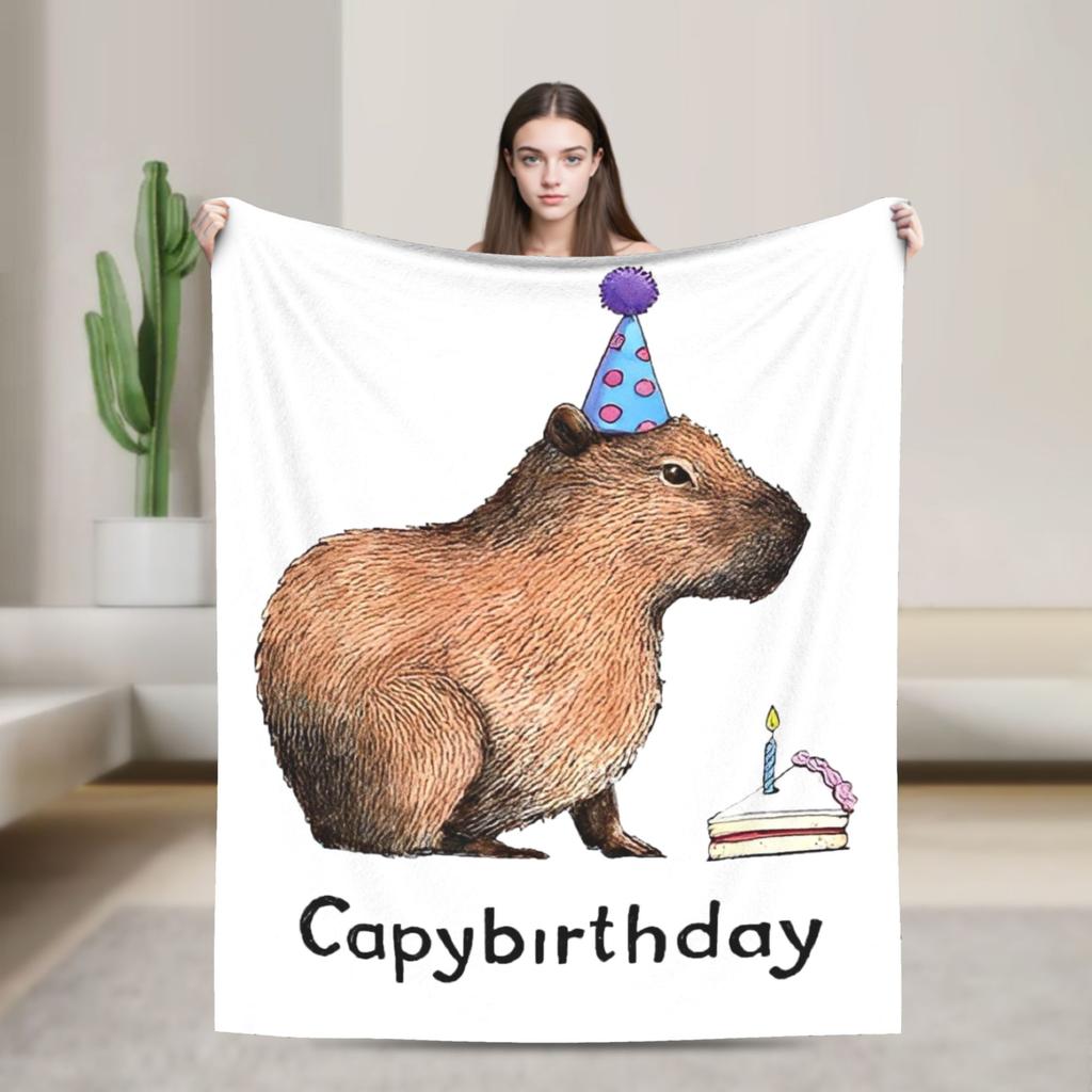 Cute Capybara Blanket  Fuzzy Throw Blankets Bedroom Sofa Decoration Soft Warm Bedspreads