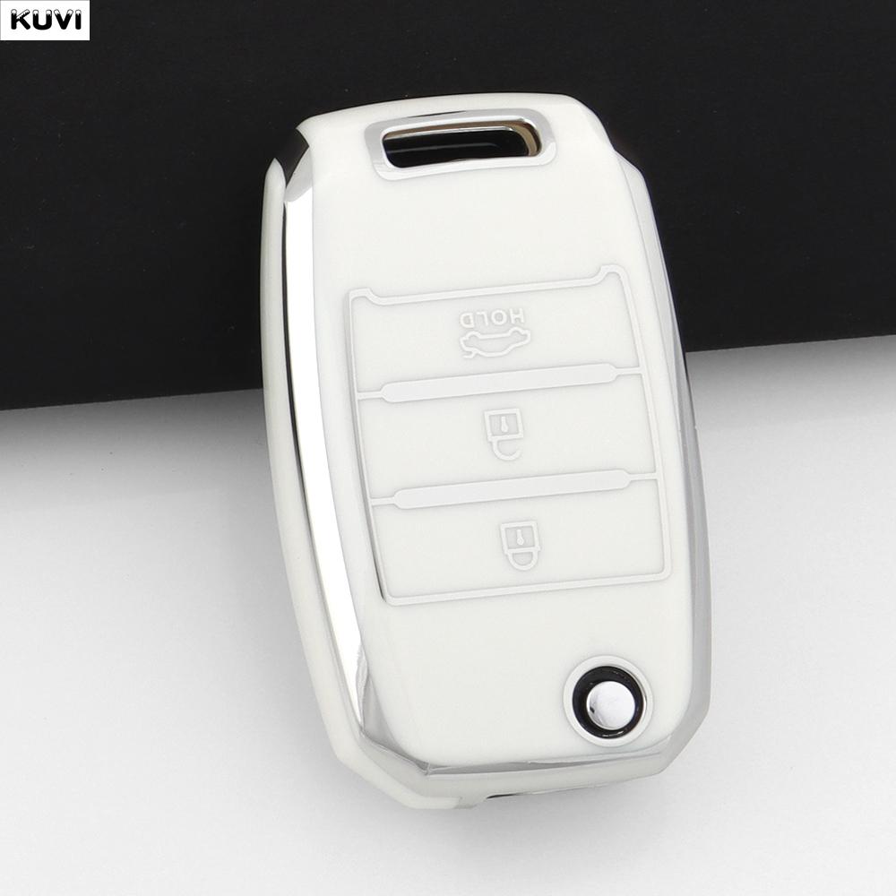 

Tpu Car Flip Key Case Cover For Kia Rio Optima Sportage Sorento Soul Ceed Cerato Forte Seltos 3 4 Buttons Protector Fob Keychain