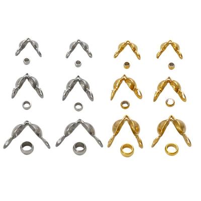 100Pcs Stainless Steel Buckle Positioning Bead, Clasp Connector for Chain Jewelry