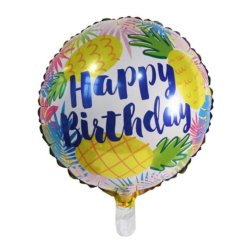 50Pcs/lot 18inch English Happy Birthday Aluminum Foil Balloon Round Helium Balloon Kids Birthday party decoration Air Golobs