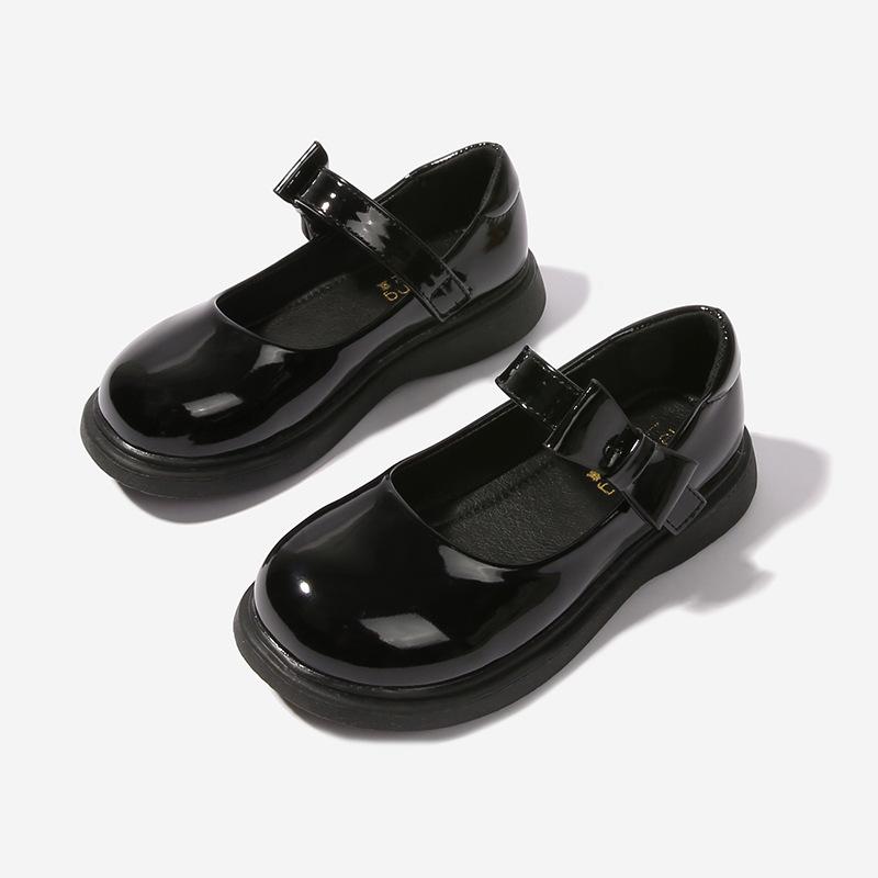 Girls Leather Shoes New 2024 PU Children Fashion Casual Shallow Loafers Hook & Loop Kids Shoes Spring Autumn Platform Elegant