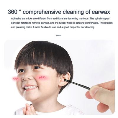 20/40/60/100Pcs Disposable Ear Cleaner Sticks 360-degree Rotation Self-adhesive Sticky Ear Stick Soft Ear Picking Spoon