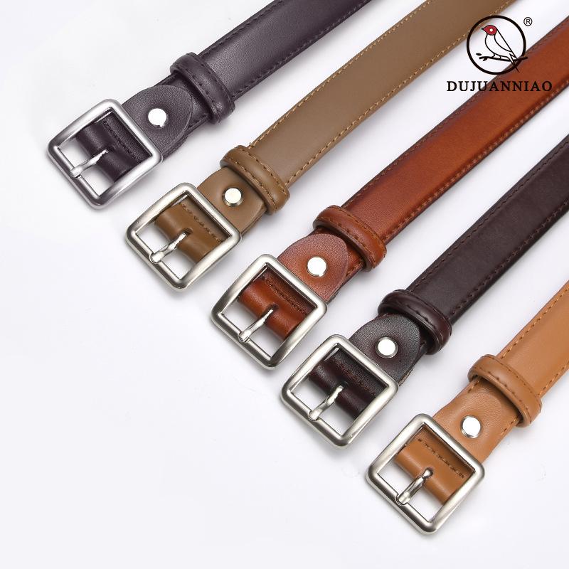 Belt Women'S Jeans Simple Leather Wide Belt Women'S Decoration Pure Cowhide Casual Pants With Black