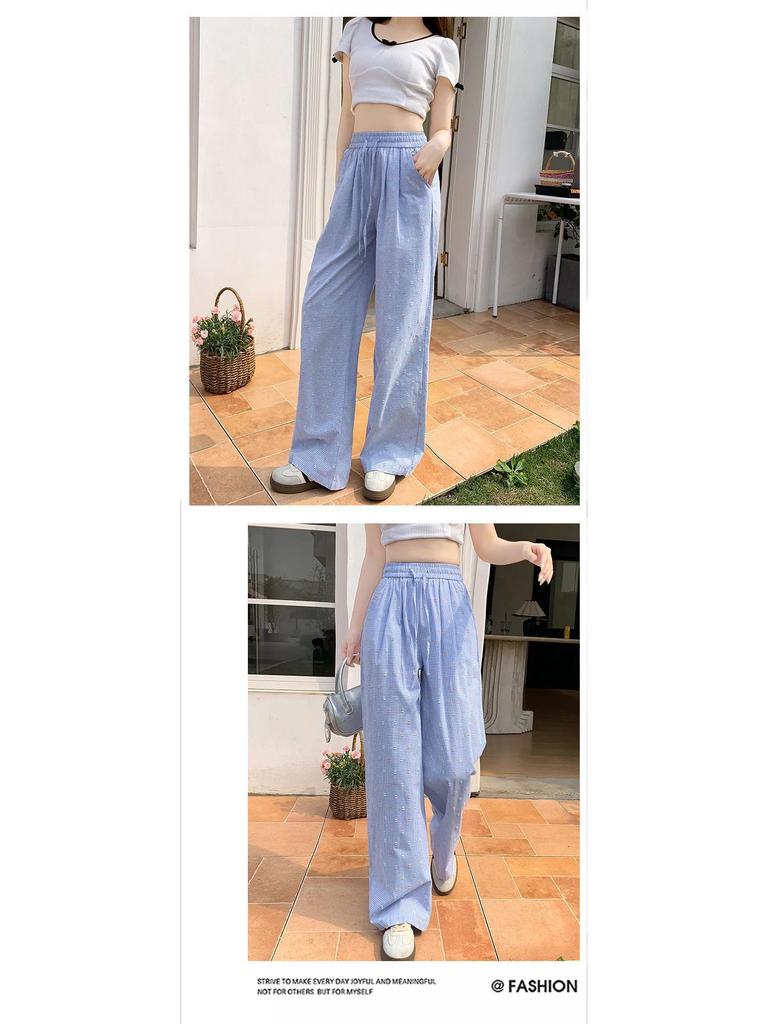 Colorful Polka Dot Women's Casual Wide-Leg High Waist Pants - Spring 2025 Dopamine Style