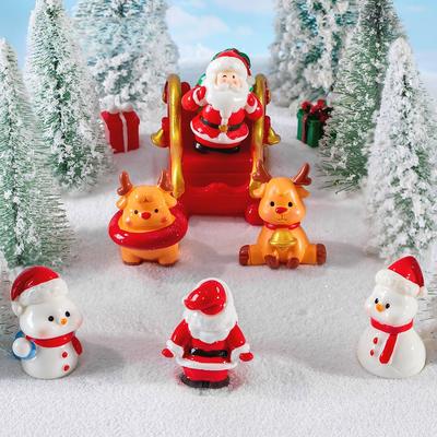 Paesaggio in miniatura creativo Babbo Natale simpatico Pupazzo di neve Sfera di cristallo Decorazioni accessori piccoli ornamenti da scrivania