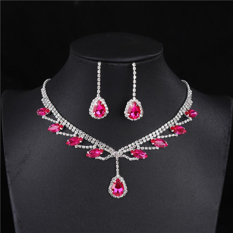 High-Grade Versatile Crystal Chain Earrings  Necklace Set