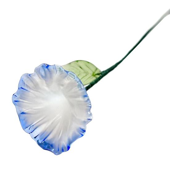 Ručně foukaná skleněná květinová dekorace s drátěným stonkem, ručně vyráběná figurka s barevnou glazurou, květinová váza, ozdoba do domácího obývacího pokoje, na kancelářský stůl