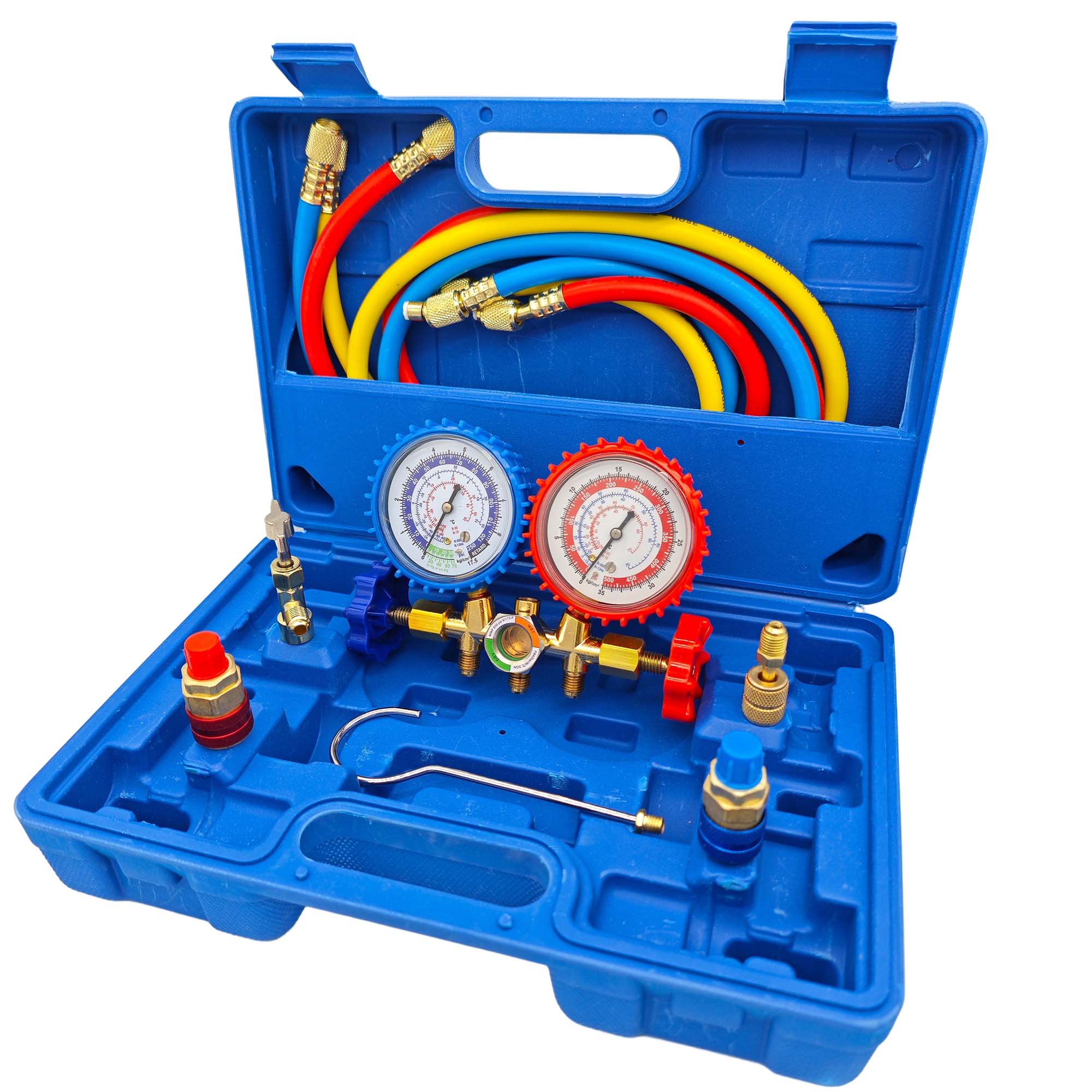1 Set Tool Kit Car Air Conditioner Pressure Manifold Gauge Hose Adapter R12 R22 R134a R502 Refrigerant Pressure Gauge