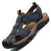 fashion Men's Shoes Summer Baotou Men's Sandals Top Layer Leather Outdoor Beach Shoes Baotou Beach Shoe Beach Shoes Outdoor Sandals