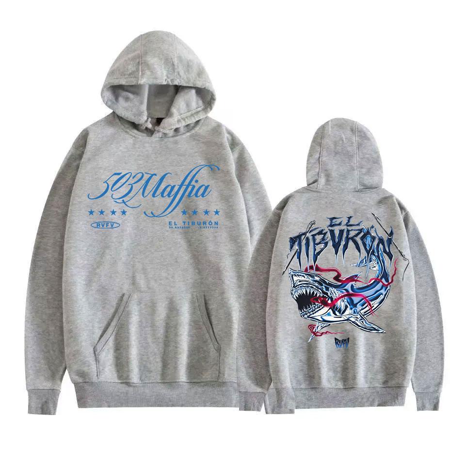Rapper RVFV EL TIBVRON Tour Merch Mikina s kapucí Pánská Dámská Dlouhý rukáv Retro Móda Mikina Hip Hop Pulovr Mikiny Streetwear