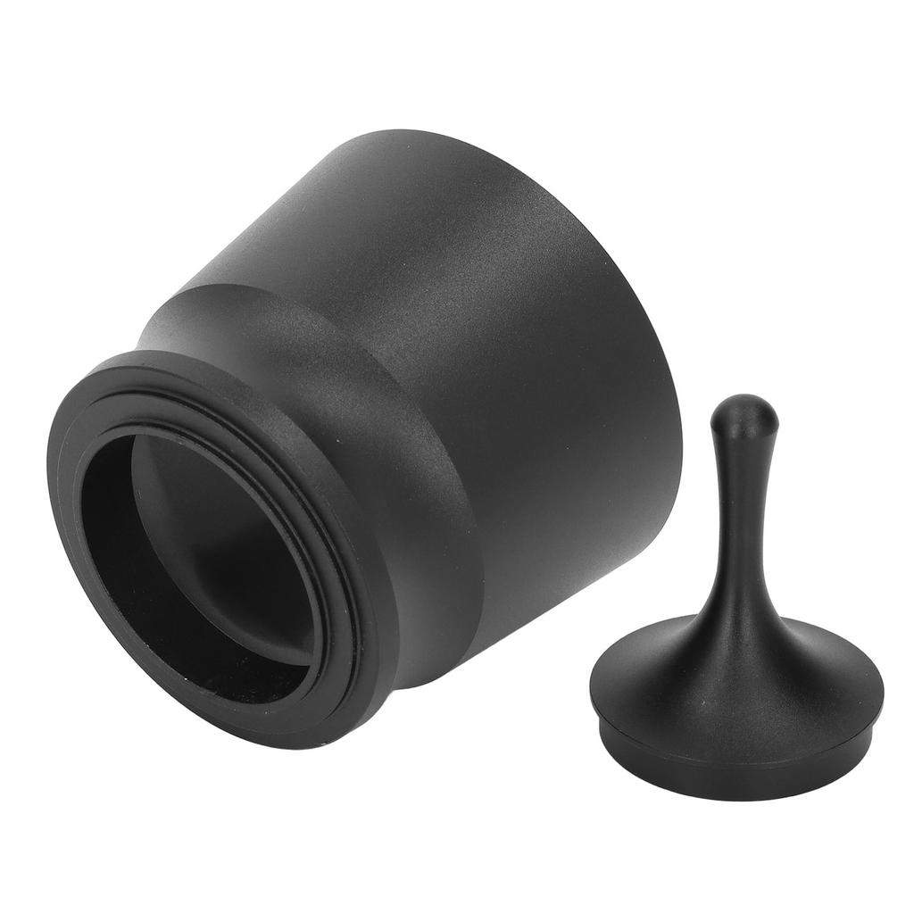 Coffee Powder Picker Aluminum Alloy Ergonomic Coffee Powder Receiver for 51mm 53mm 58mm Portafilter Black