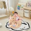 Baby Seat Chair Cover Plush Fabric Animal Shaped Infant Floor Slipcover Elephant Beige