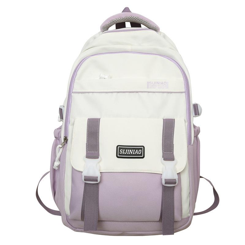Schoolbag Stylish Simple Versatile Student School Bag Niche Design Light Leisure Travel Backpack Large Capacity Class Backpack