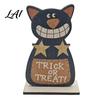 Stylish Courtyard Ornaments Cute Halloween Black Cat Pumpkin Skull Decor Vintage Boo Wooden Minimalist Home Accessories Signs Tabletop Decoration