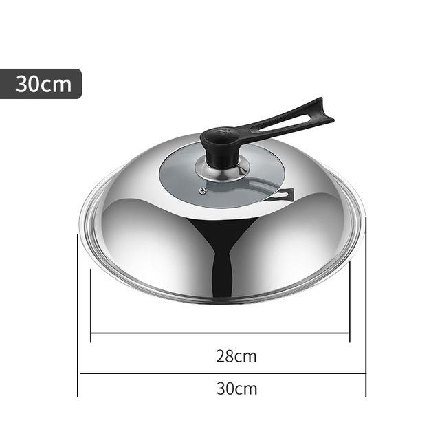 

30/32/34/36cm Wok Pan Lids,Stainless Steel Pot Lid Pan Cover Thicken Visible Wok Lid Household Frying Pan Lid Cookware Parts
