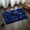 Luxe Blauwe Roos Badmat, Zachte Badkamer Vloerkleed, Antislip Absorberende Woondecoratiemat