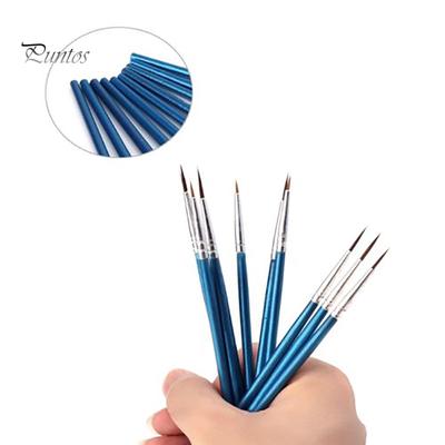 10Pcs Nylon Hair Artist Paint Tool Watercolor Fine Head Point Tip Brushes Set