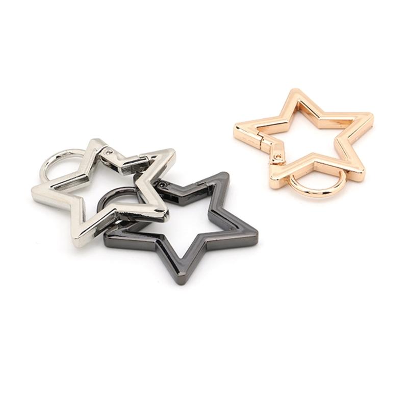 Stainless Steel Spring Snap Hook Carabiner,Stainless Steel Clip Star Shape for DIY Jewelry Making Keychain Bag