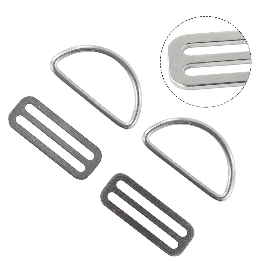 Belt Keeper D Ring Lightweight Portable Silver Stainless Steel