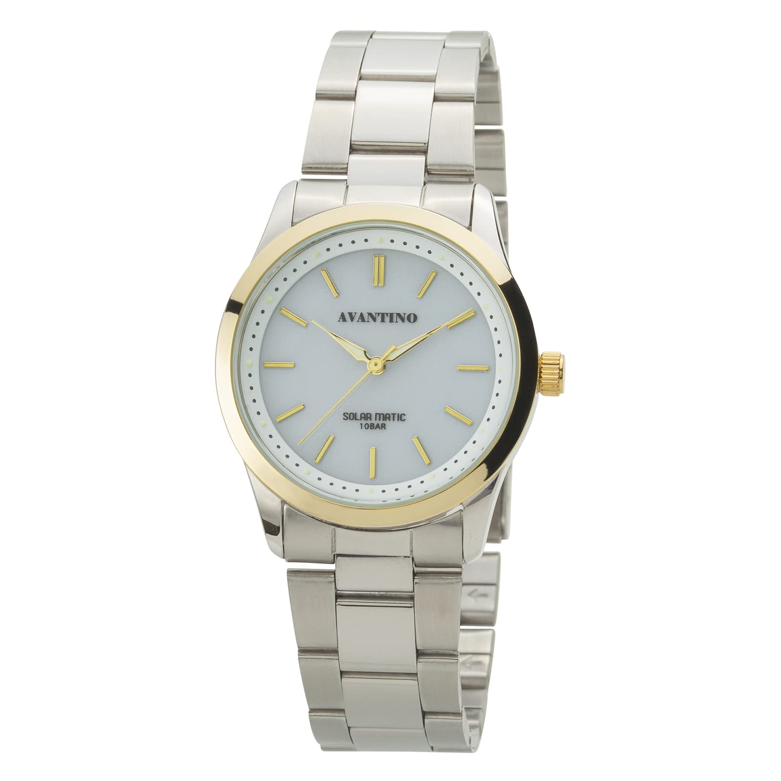 

Klefer Analog Solar Rechargeable Watch with Metal Men s Band, Silver, AV-AM174-WTT белый